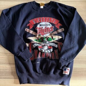 Minnesota Twins 1991 Champions Navy Crewneck Sweater